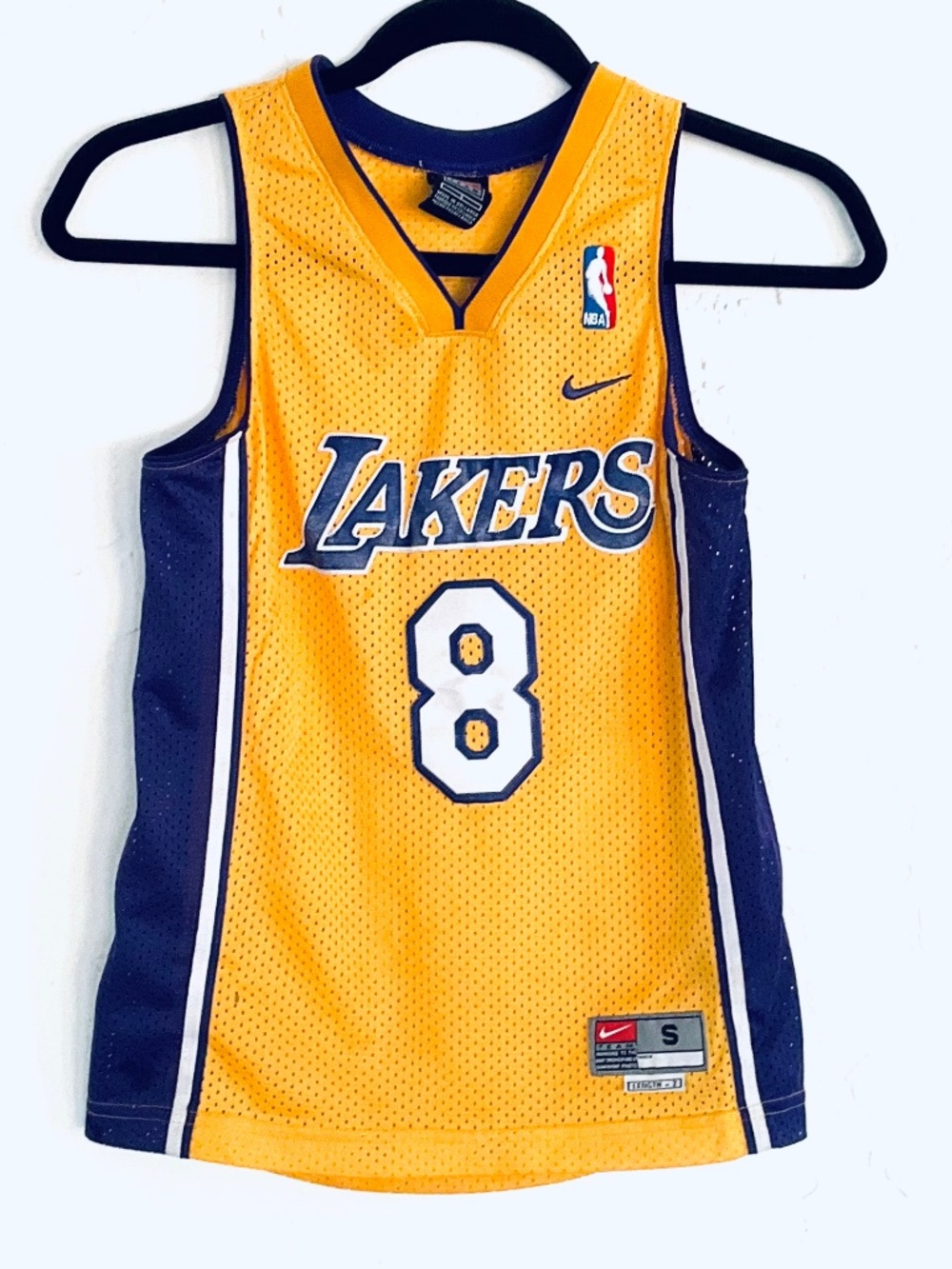 NIKE Kobe Bryant Lakers 8 Purple Gold Embroidered Basketball NBA Jersey NBA Sz S